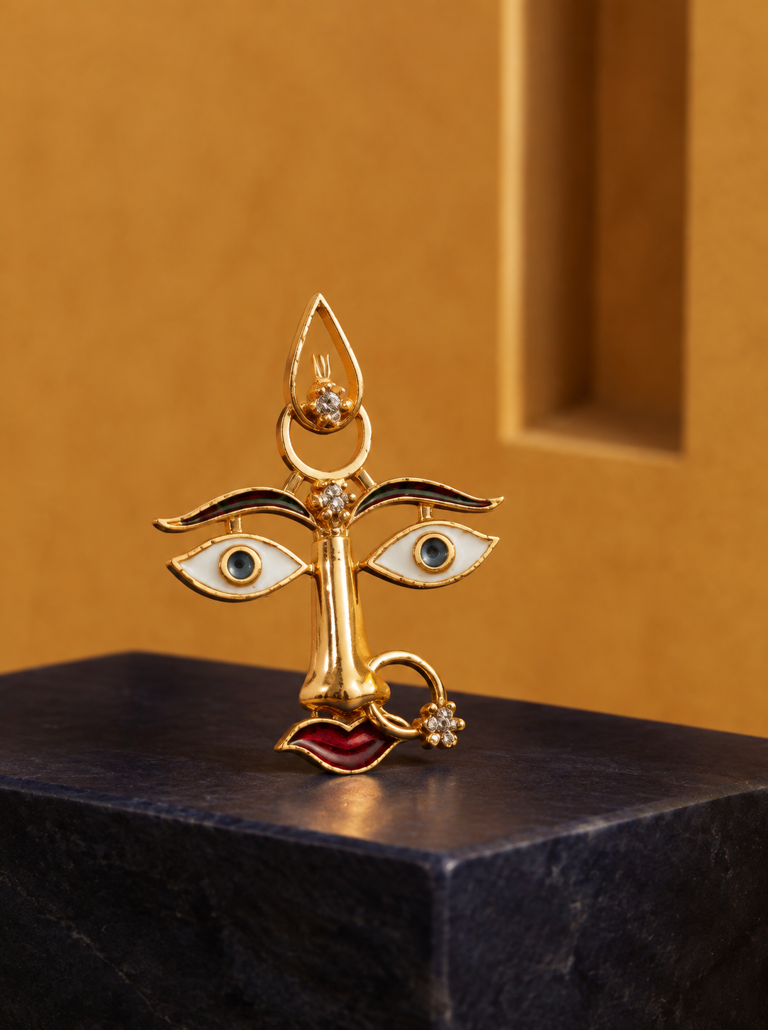 Durga Devi Gold Plated Temple Pendant