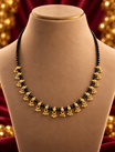 Classic Floral Motif Black Bead Mangalsutra