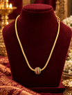 Gold Finish Ruby Green Pendant Chain