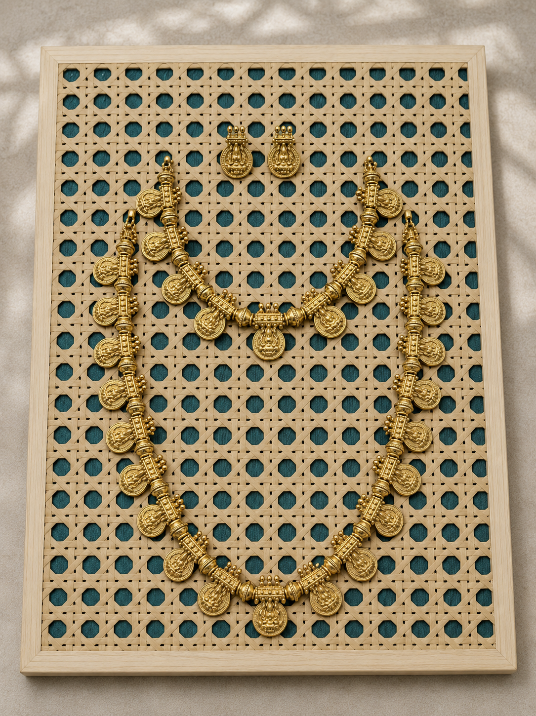 Double-Layer Kasula Gold Plated Necklace Set