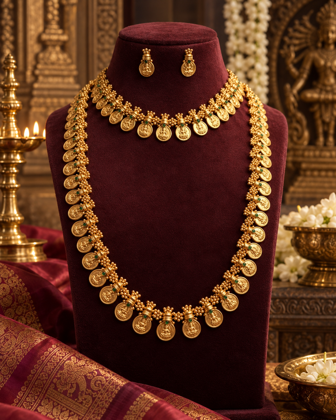 Layered Kasula Gold Plated Haram Necklace Set