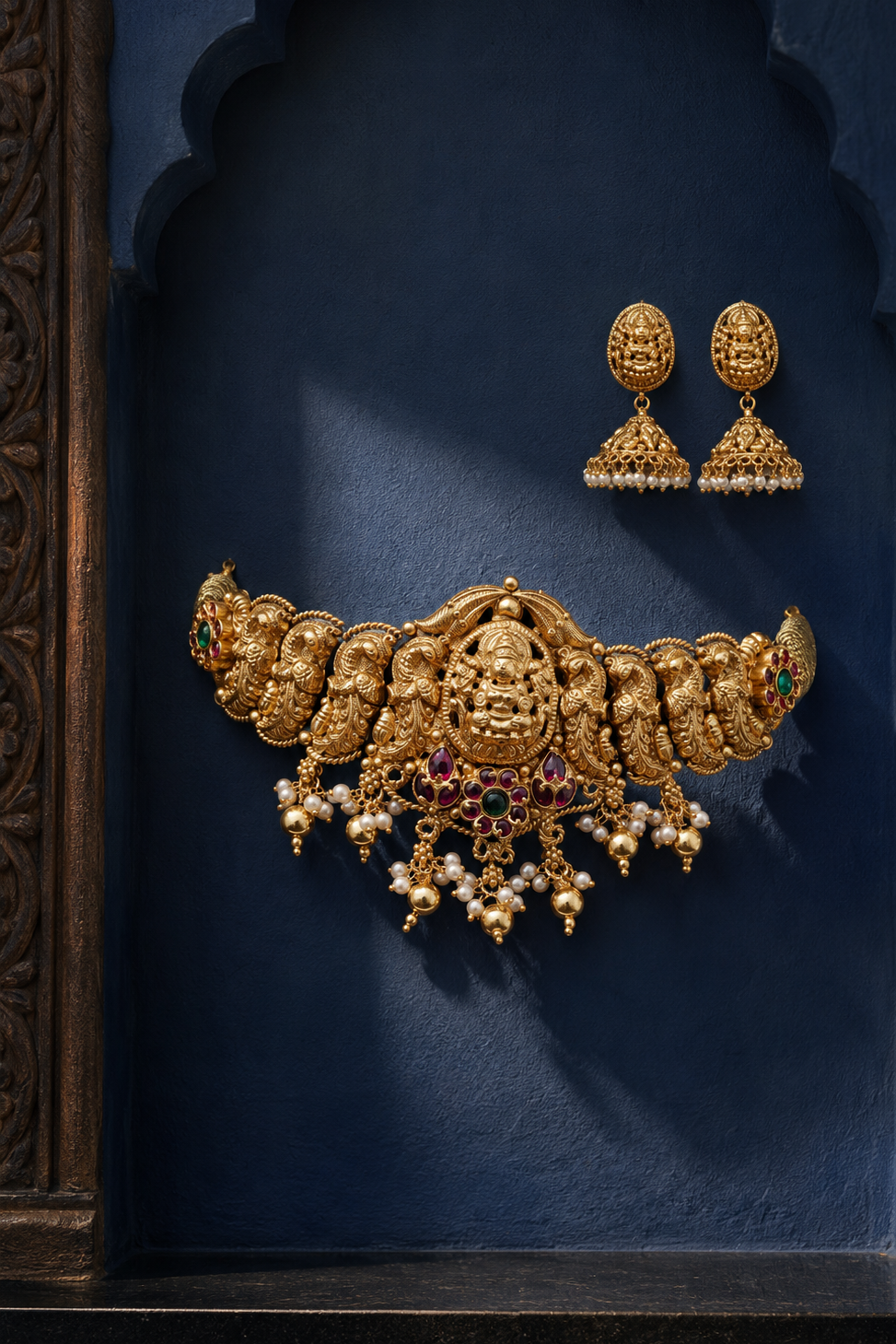 Lakshmi Devi Temple Gold Plated Choker Set