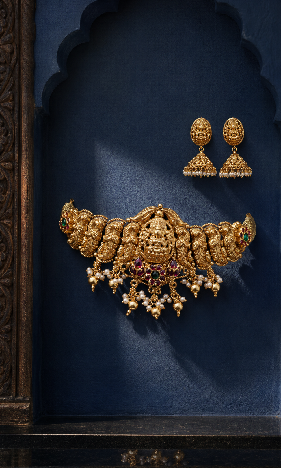 Lakshmi Devi Temple Gold Plated Choker Set