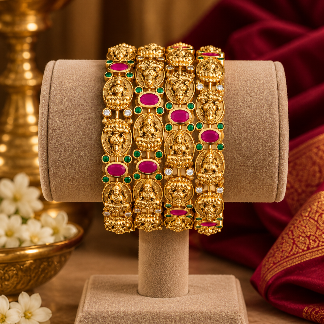 Multicolour Temple Motif Bangle