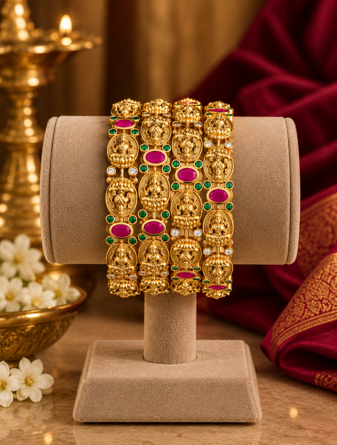 Multicolour Temple Motif Bangle