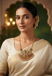 Gold Finish Peacock Pendant Necklace