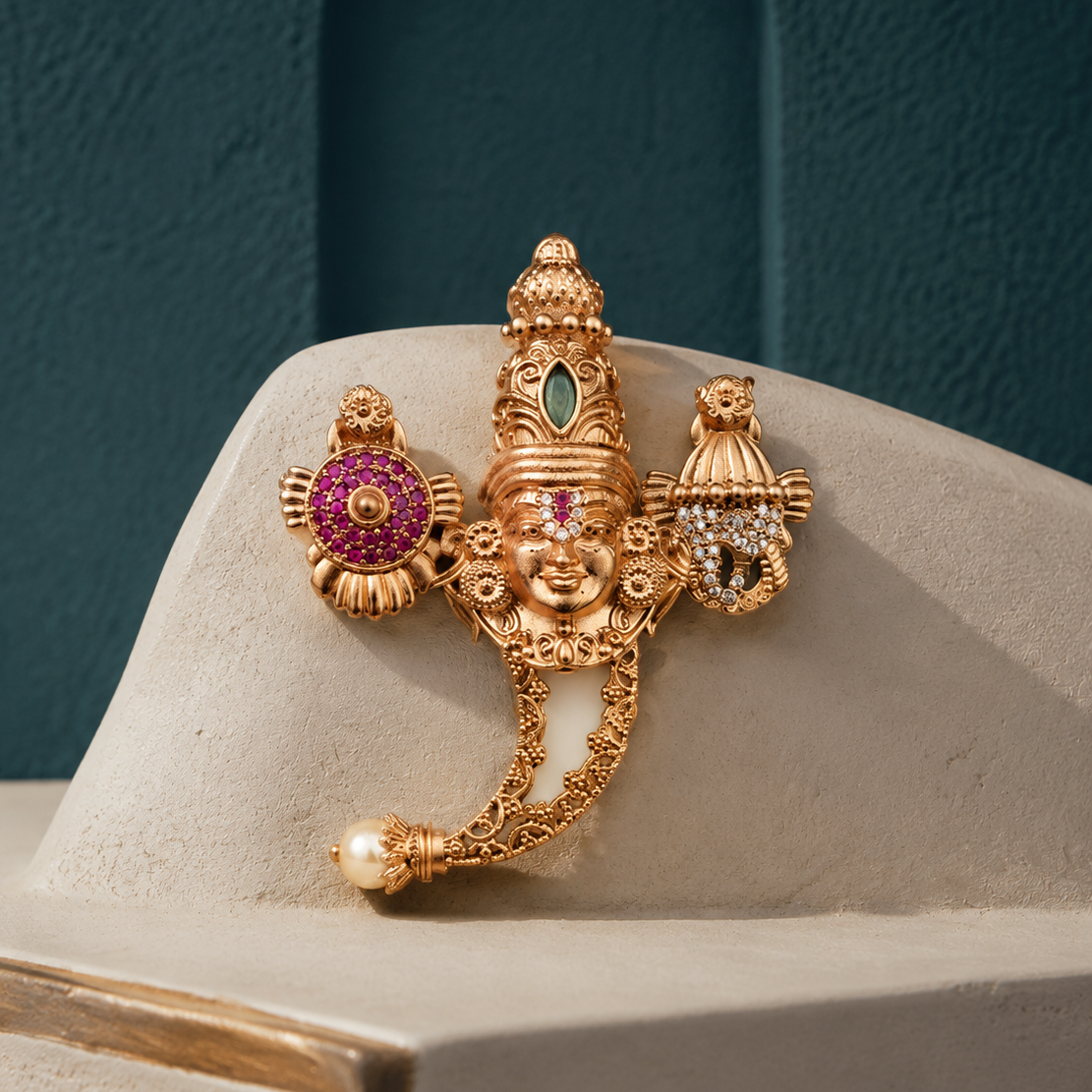 Balaji Gold Plated Detachable Temple Pendant