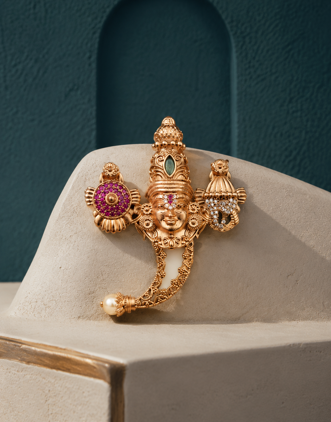 Balaji Gold Plated Detachable Temple Pendant