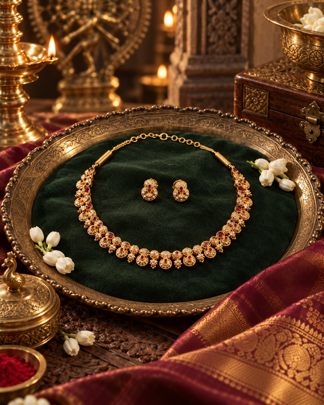 Antique Gold Coin Necklace Set