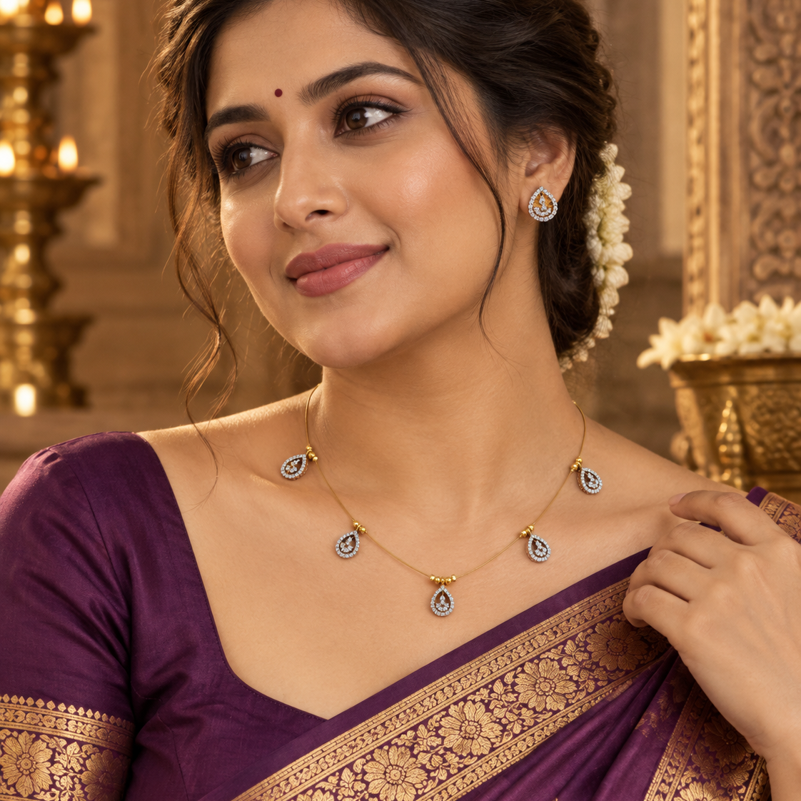 White Teardrop Mangalsutra