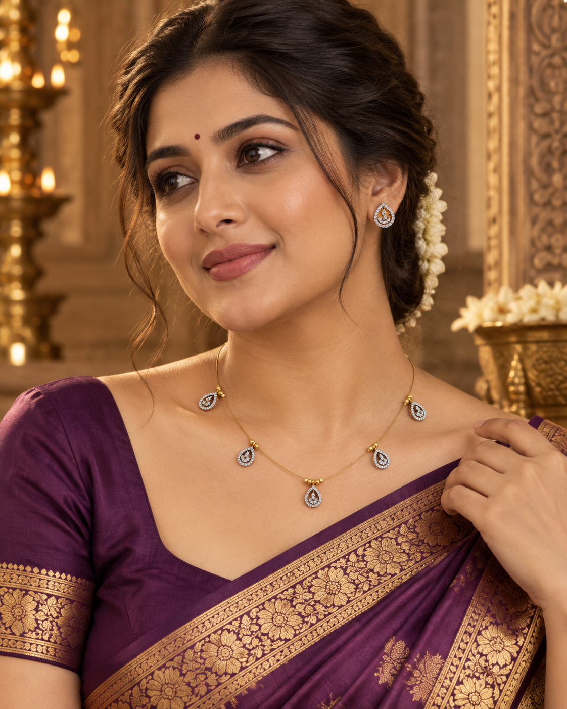 White Teardrop Mangalsutra
