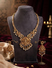 Gold Finish Lakshmi Floral Necklace Set with Earrings