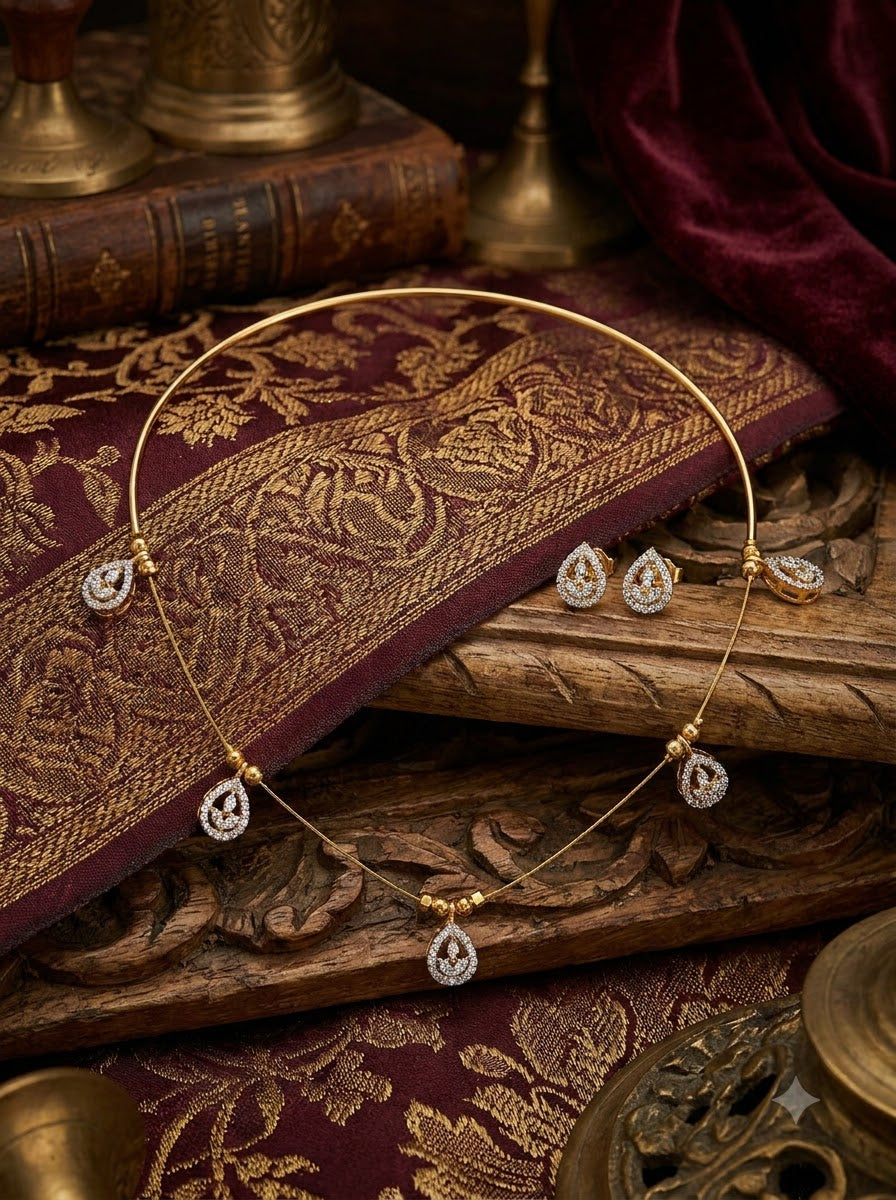 White Teardrop Mangalsutra