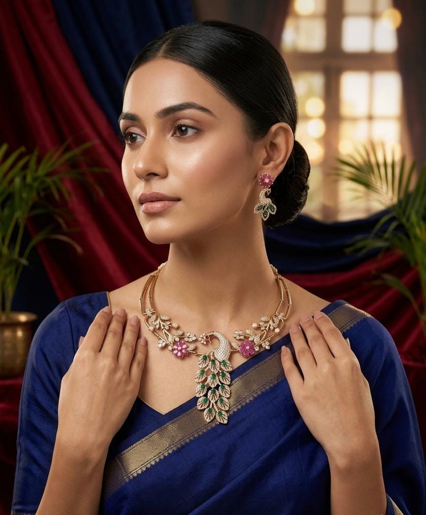 Kemp Peacock Pendant Necklace Set