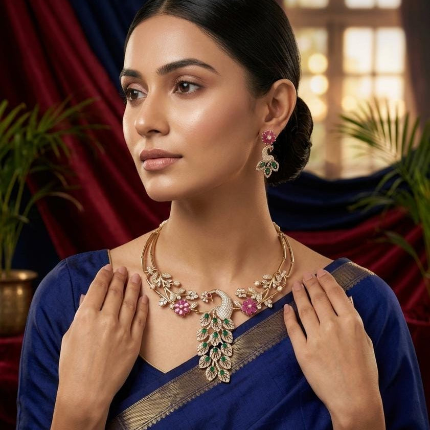 Kemp Peacock Pendant Necklace Set