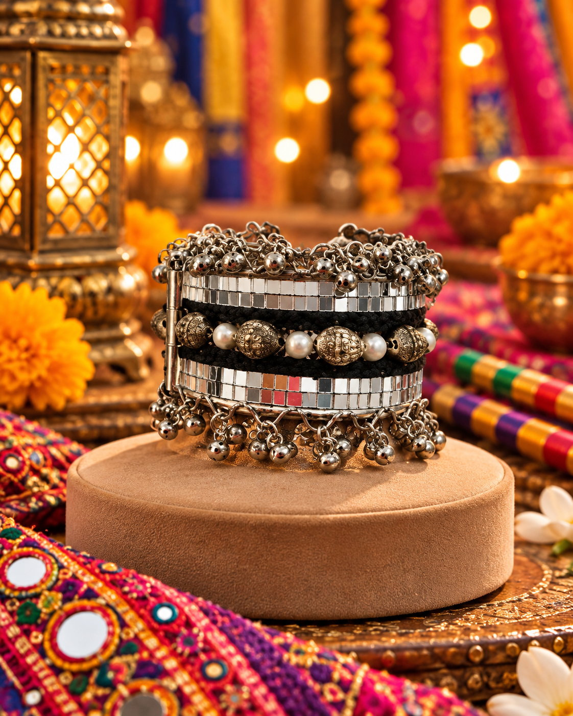 Black Shell Cuff Bracelet