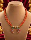 Orange Bead Paisley Pendant Mangalsutra