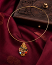 Multicolour Temple Gold Plated Pendant Necklace