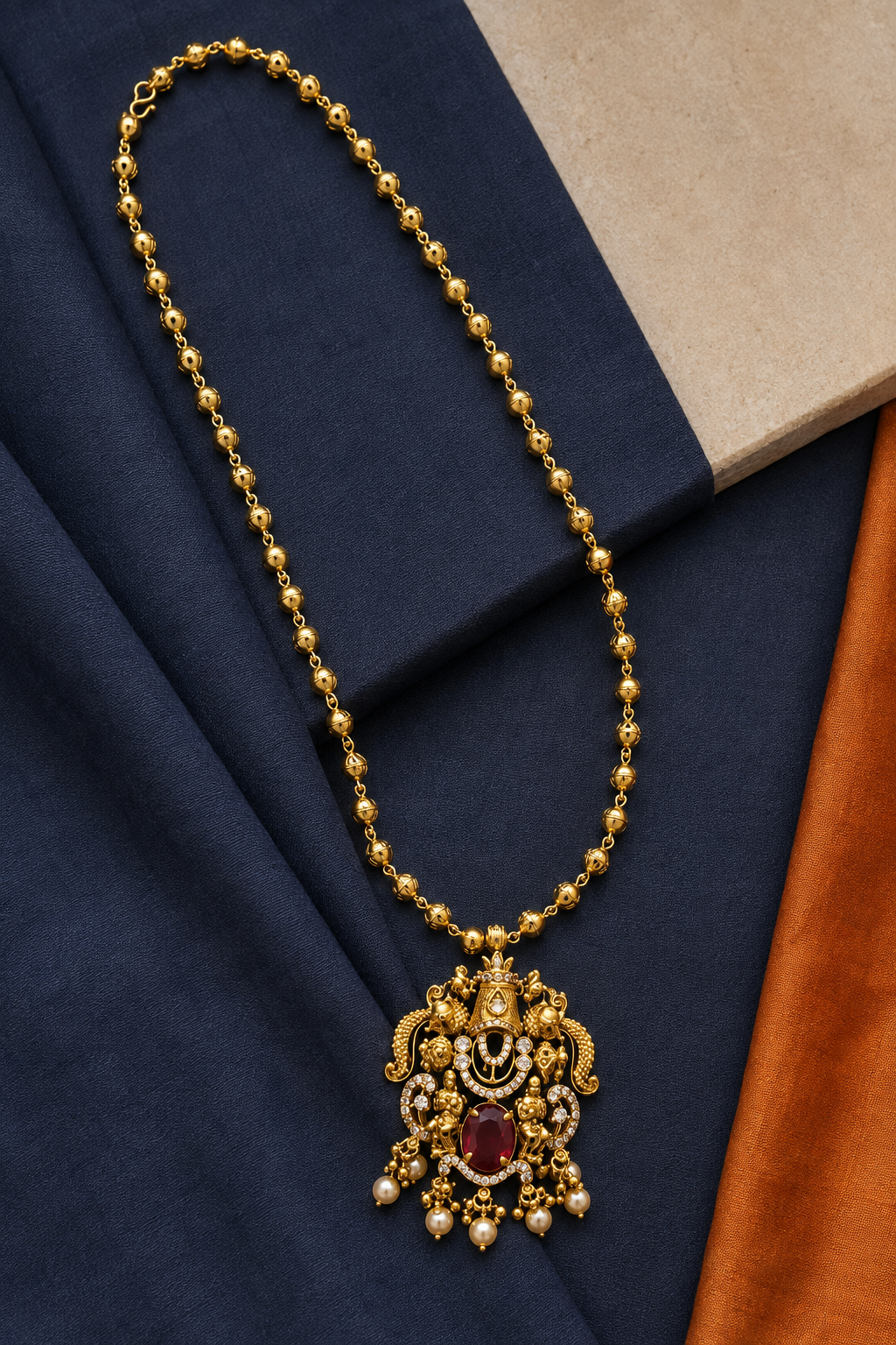 Balaji Gold Plated Detachable Temple Pendant