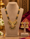 Multicolour Peacock Motif Black Bead Mangalsutra