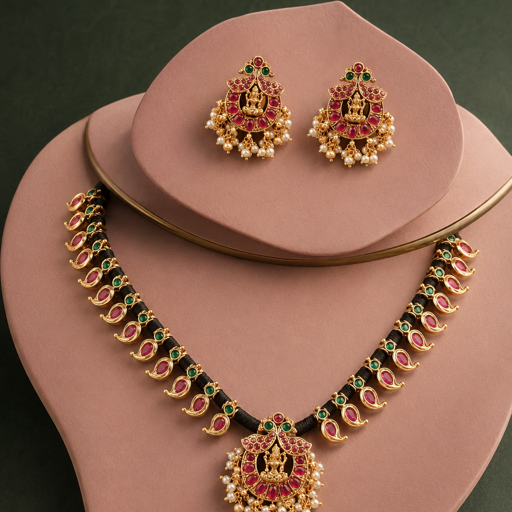 Amra Lakshmi Devi Gold-Plated Necklace Set