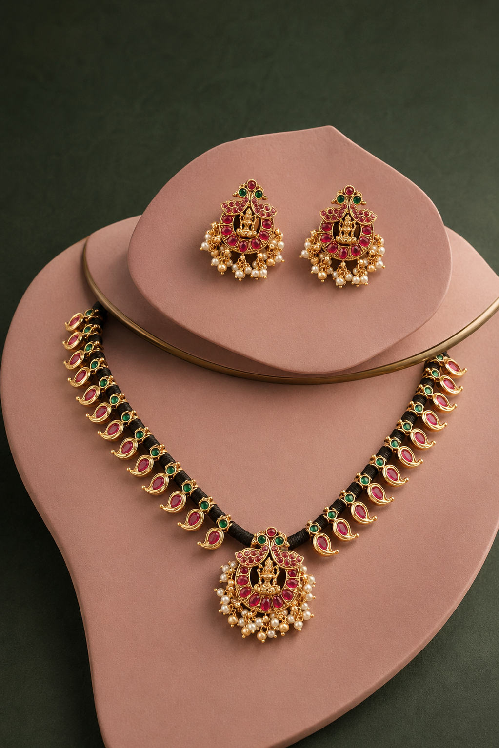 Amra Lakshmi Devi Gold-Plated Necklace Set