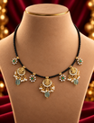 Lakshmi Motif Black Bead Mangalsutra