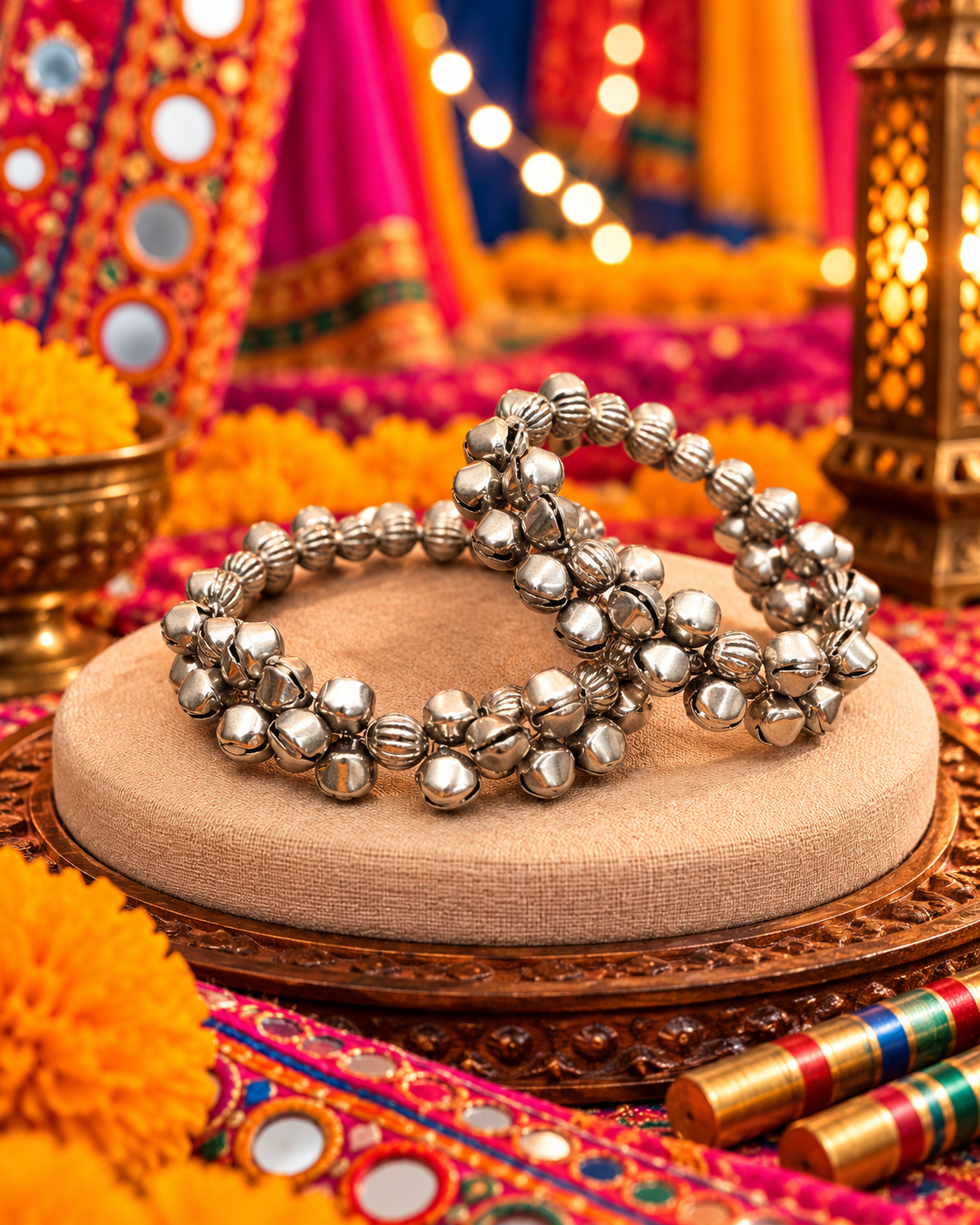 Oxidised Beaded Bangle