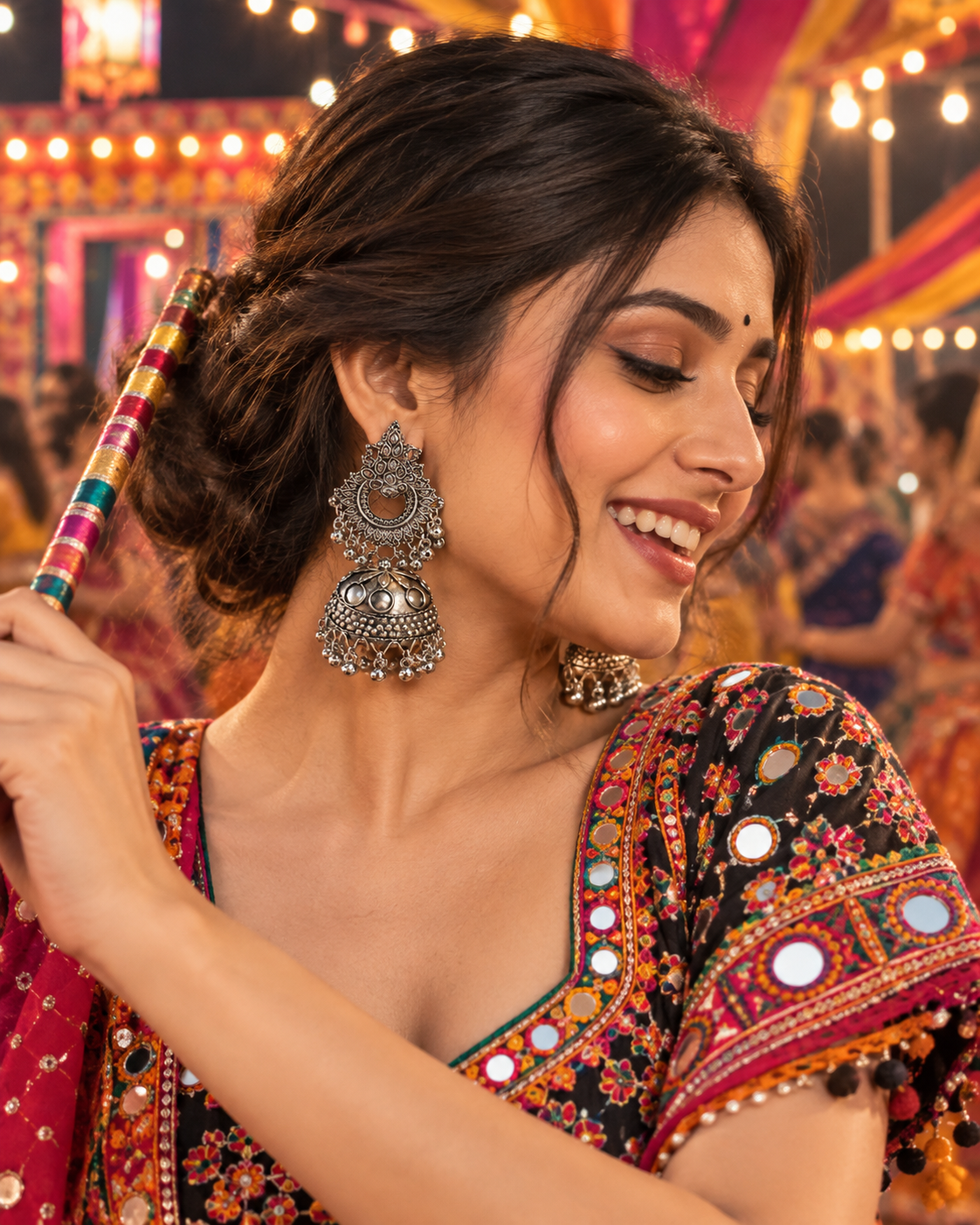 Oxidised Traditional Jhumka Earrings