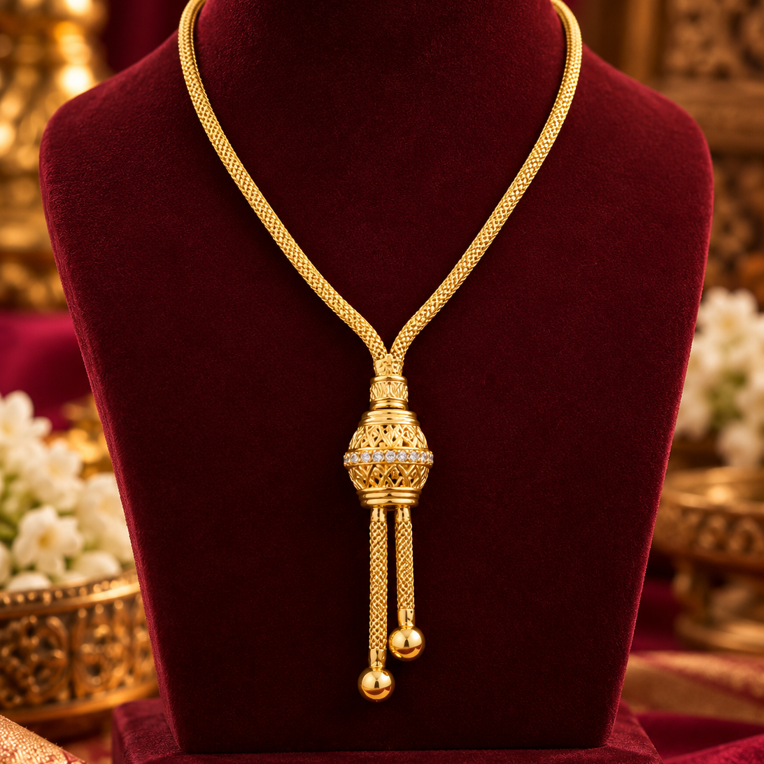 Gold Finish Ornate Pendant Chain