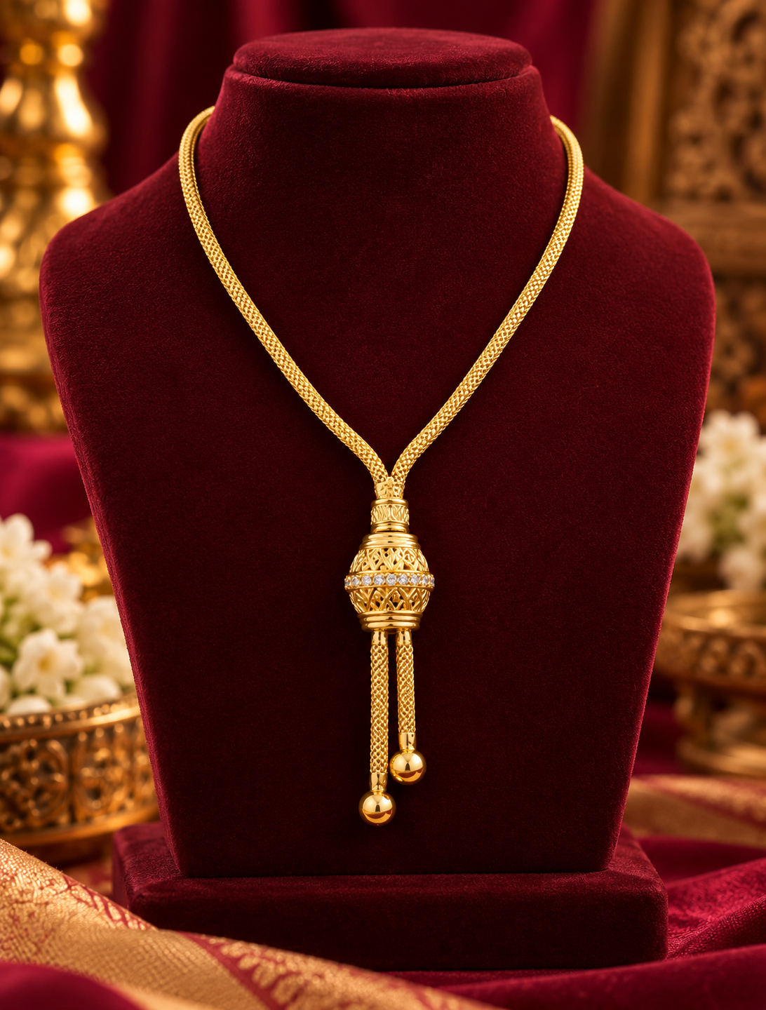 Gold Finish Ornate Pendant Chain